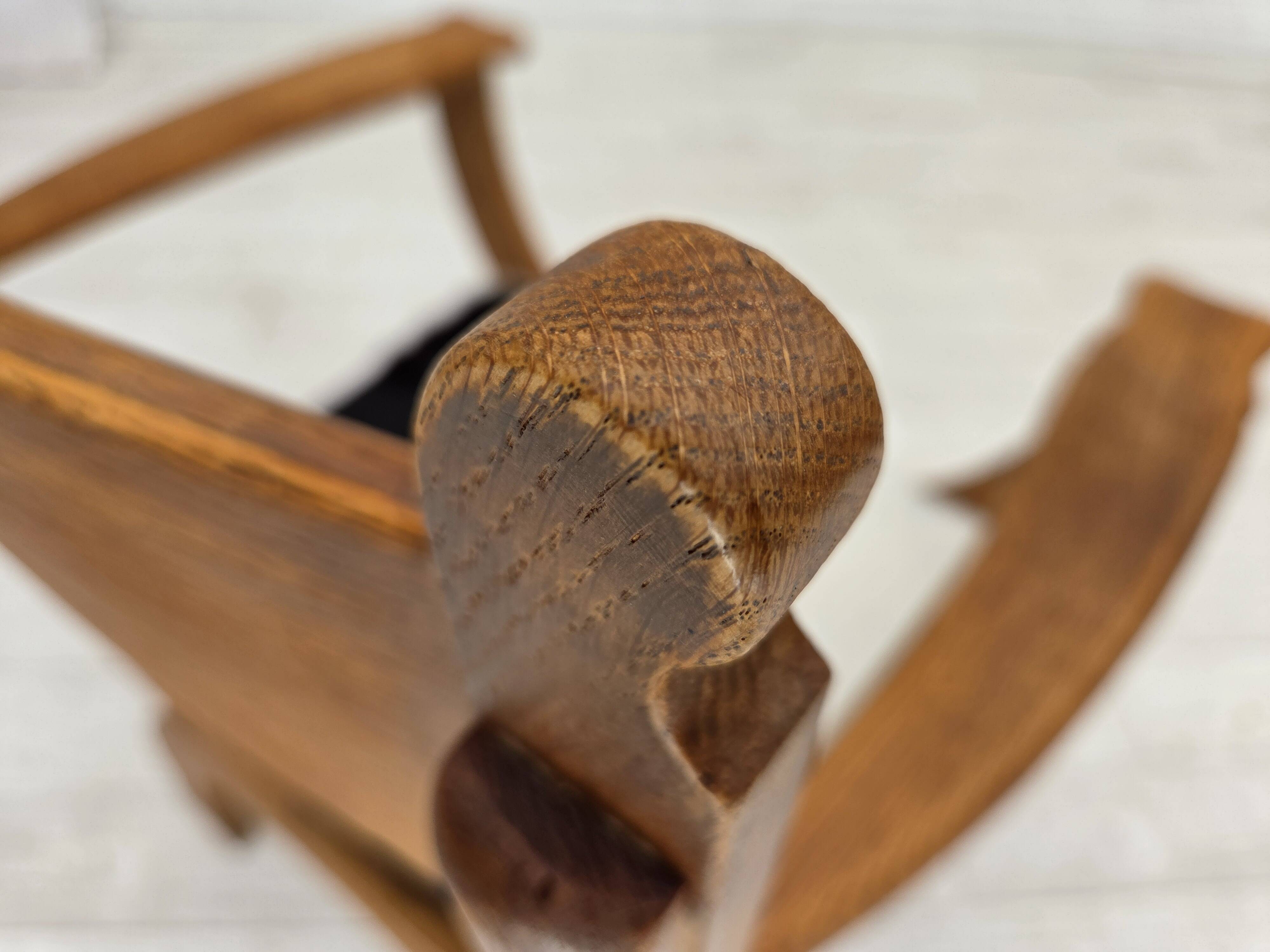 1960s, Danish armchair, completely reupholstered, furniture cowhide, oak.