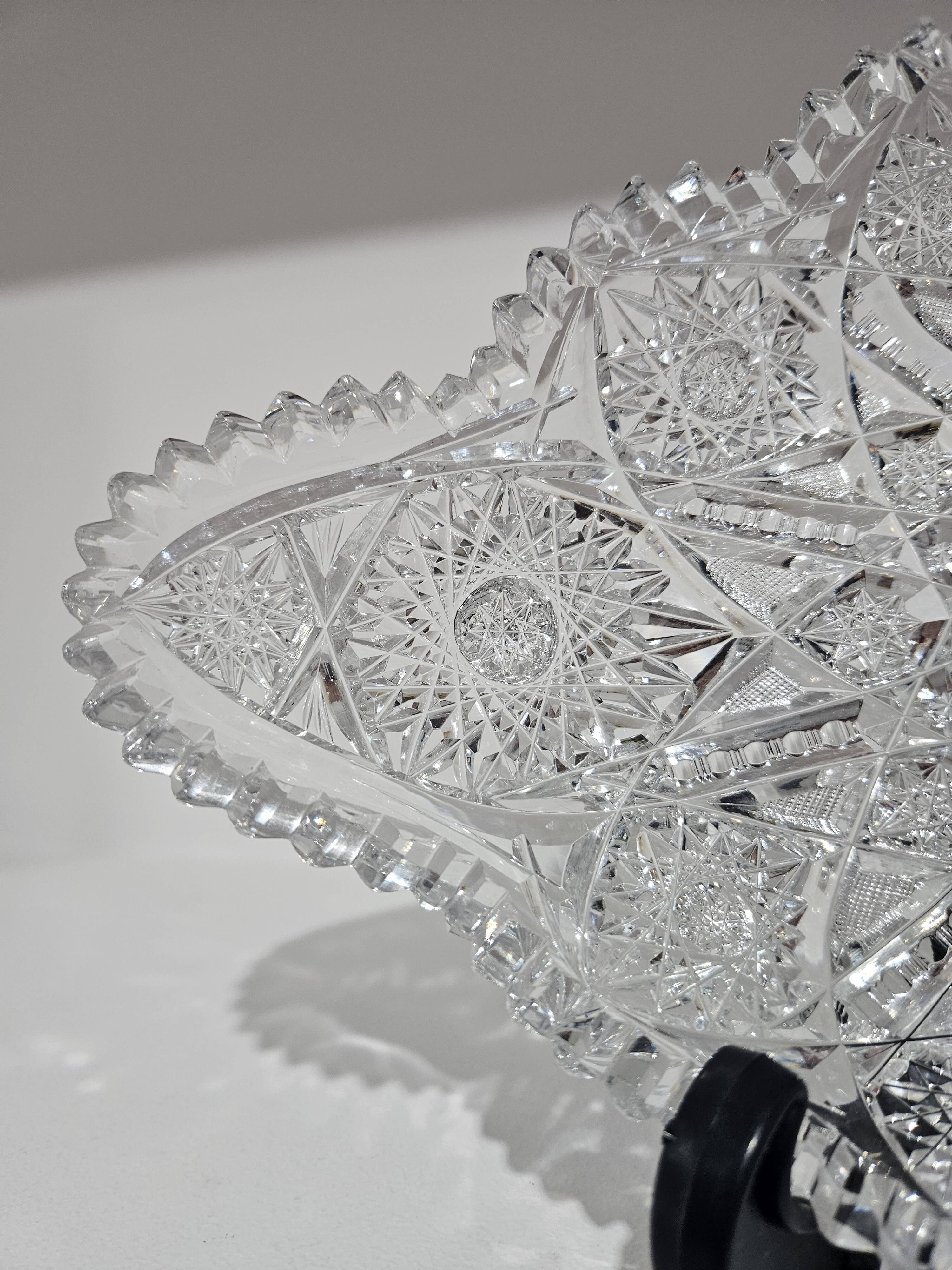 Starry Pattern Crystal Bowl, American, American Brilliant Cut Glass, 1920s.