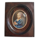 Painted miniature "Baby Stuart" after Van Dyck, wooden frame, signed, 11x13 cm.