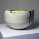 Large hand-turned stoneware salad bowl, signed, vintage from the 80s to 2000s.