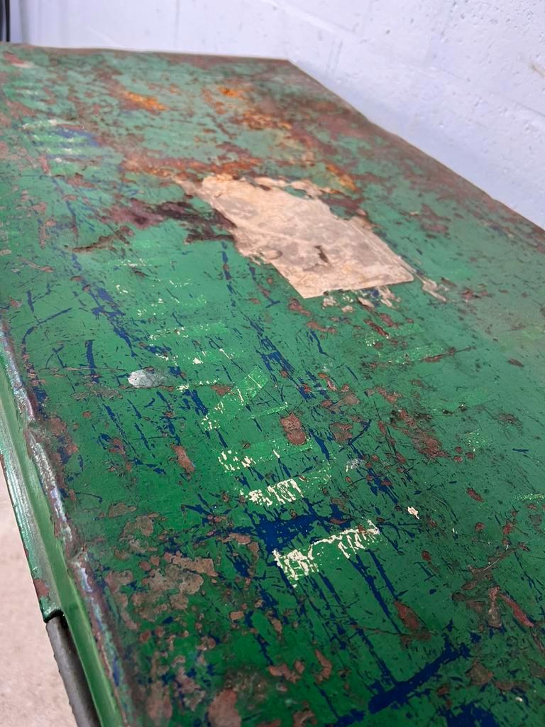 Vintage green industrial trunk