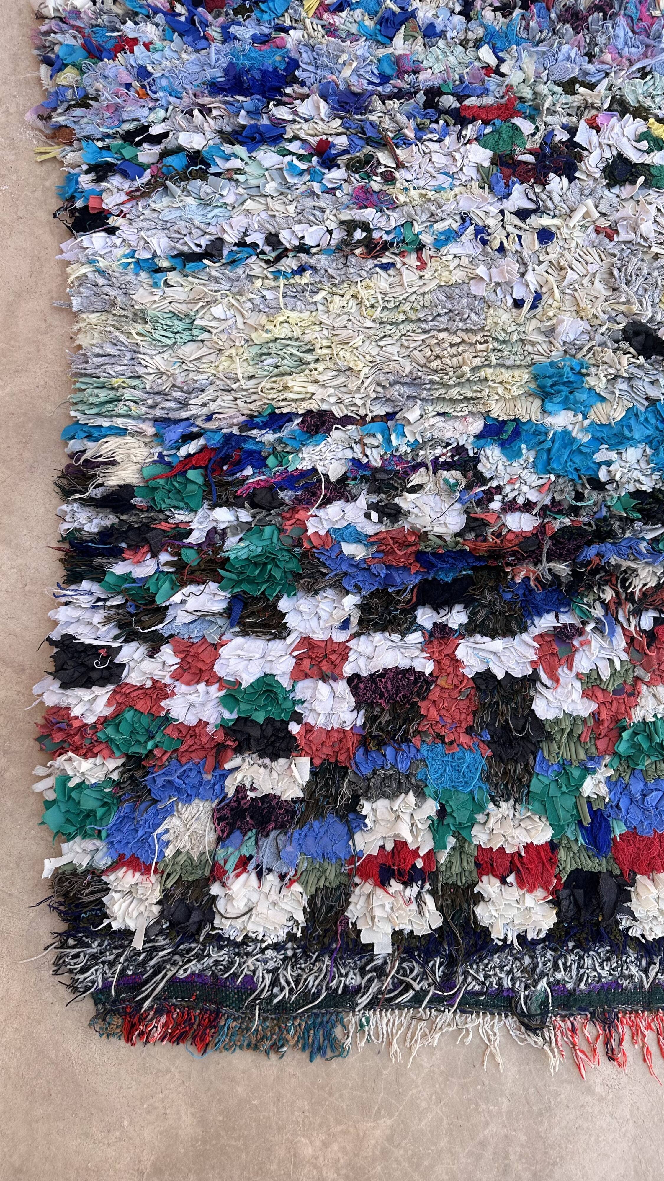 Tapis Marocain Boucherouite coloré - 110 x 121 cm