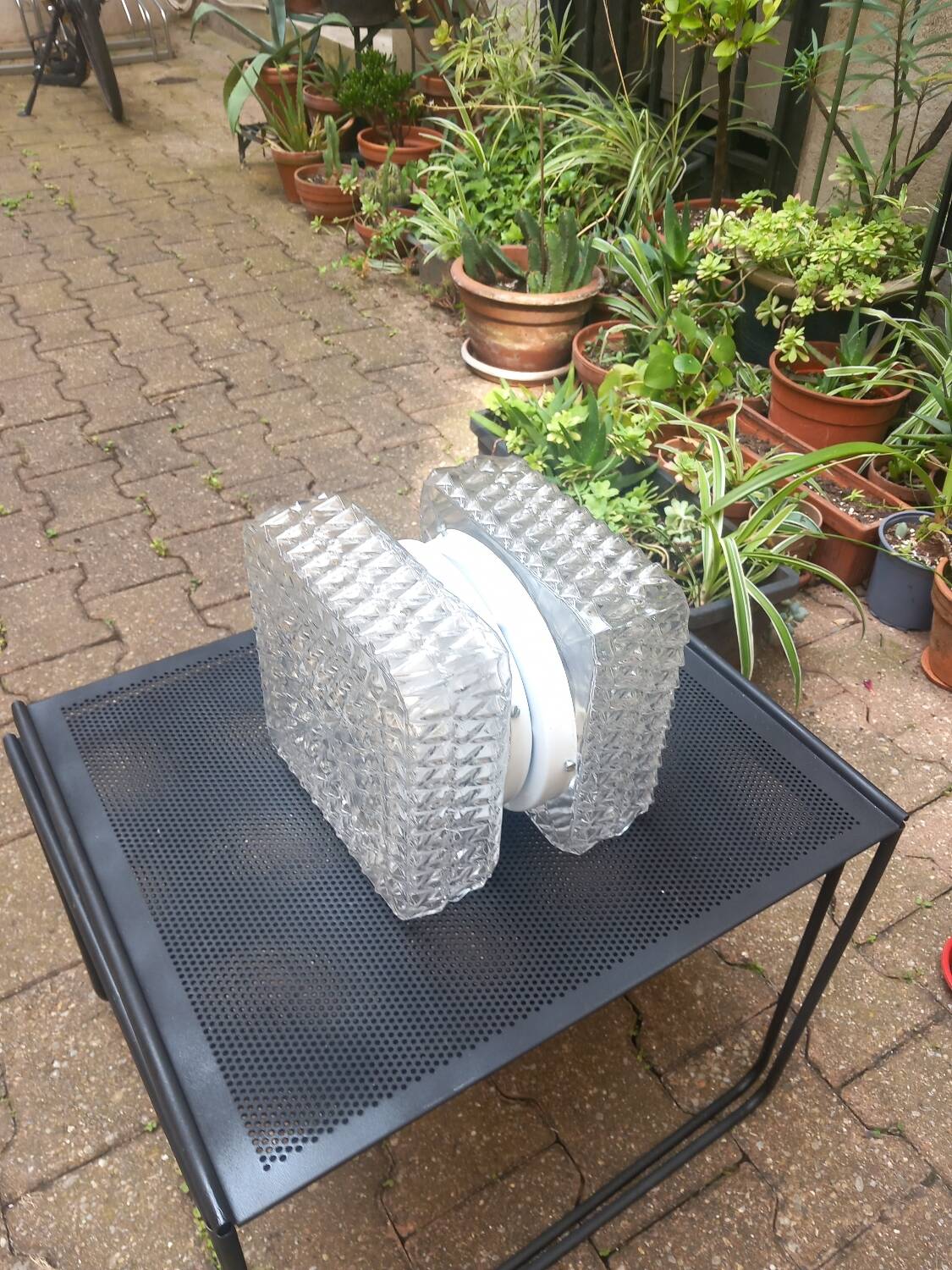 Paire de plafonnier en verre