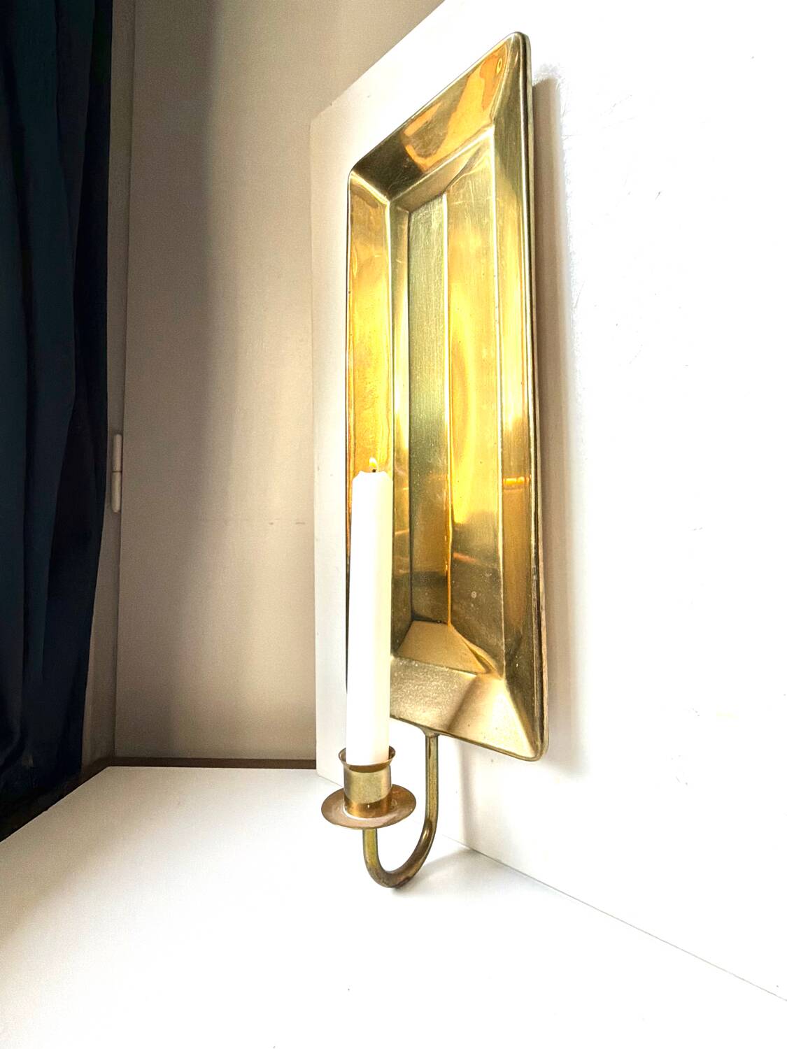 Giant scandscandivintage brass wall candle holder  sconce  height 48cm