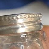 Set of hallmarked silver and fluted domed glass salt/pepper shakers