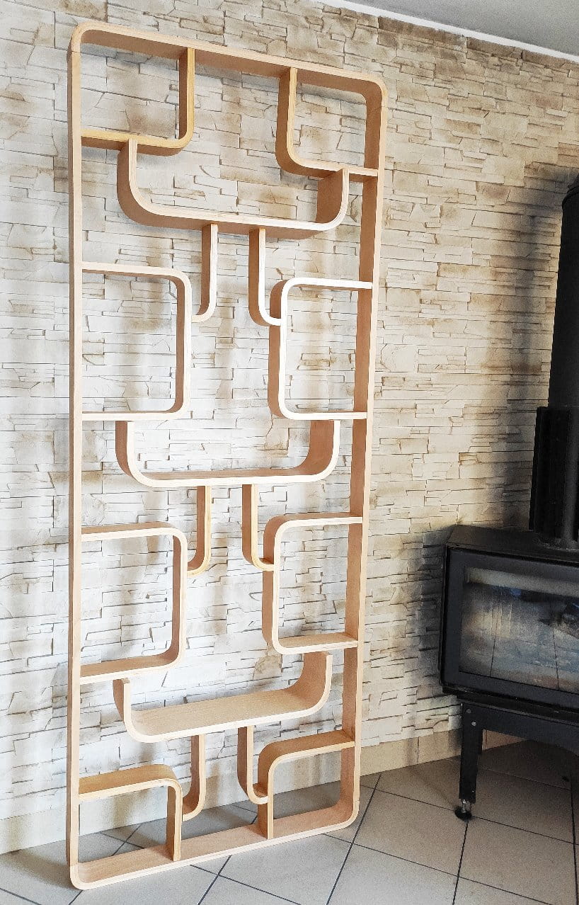 Ludvík Volák's wall from the 1960s, produced for the Czechoslovakian furniture factory Dřevopodnik Holešov