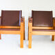 Karl Heinz Bergmiller For Escriba, Pair of Safari Leather Armchairs and Matching Coffee Table