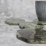 Set of 4 - Angelo Indian Green Chunky Octagonal Marble Coasters