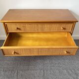Vintage rattan chest of drawers