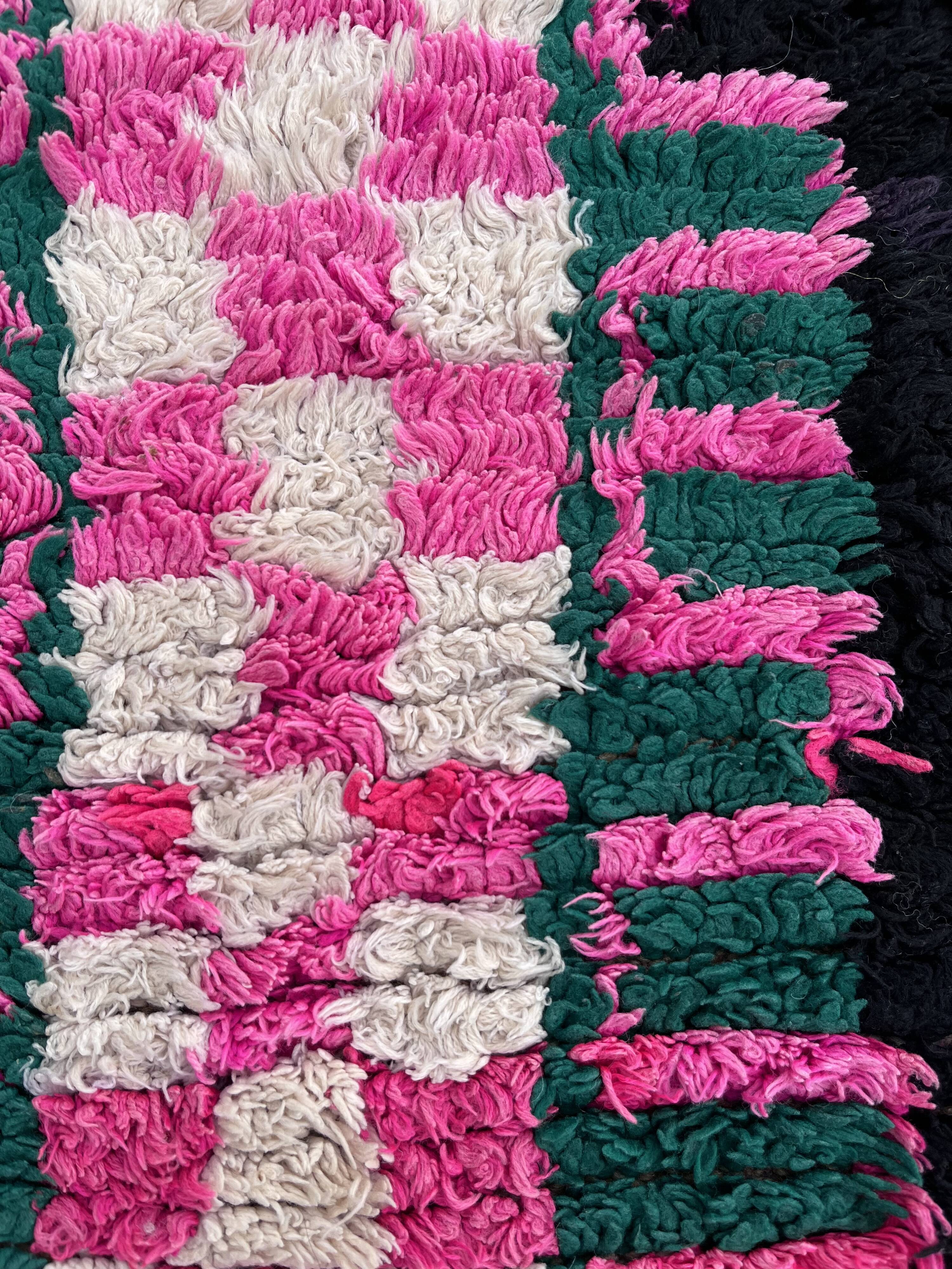 Moroccan carpet Berbere Boucherouite red