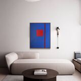 Art abstrait sur toile tendue 100x81cm That blue