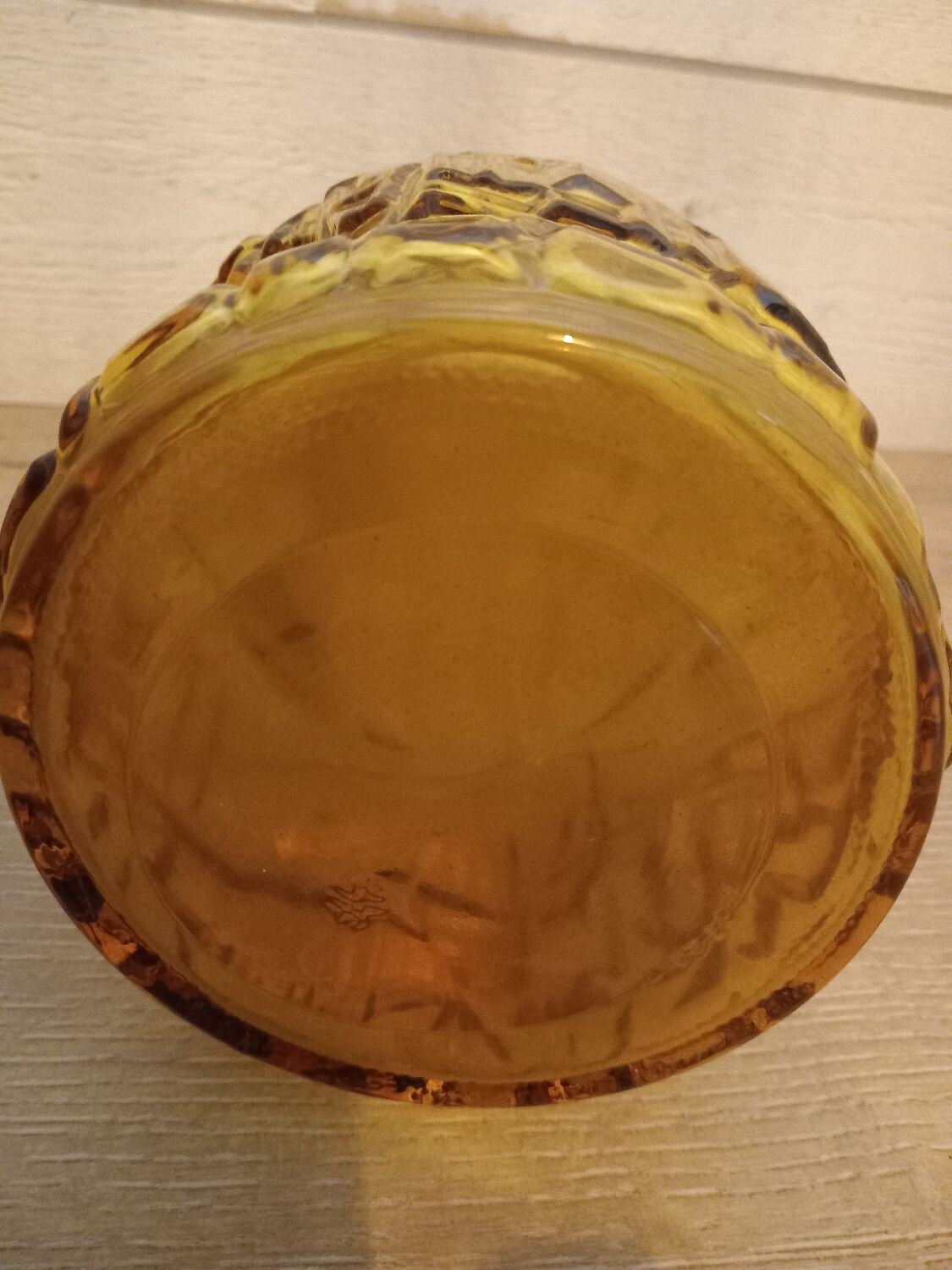 Vintage amber glass pitcher