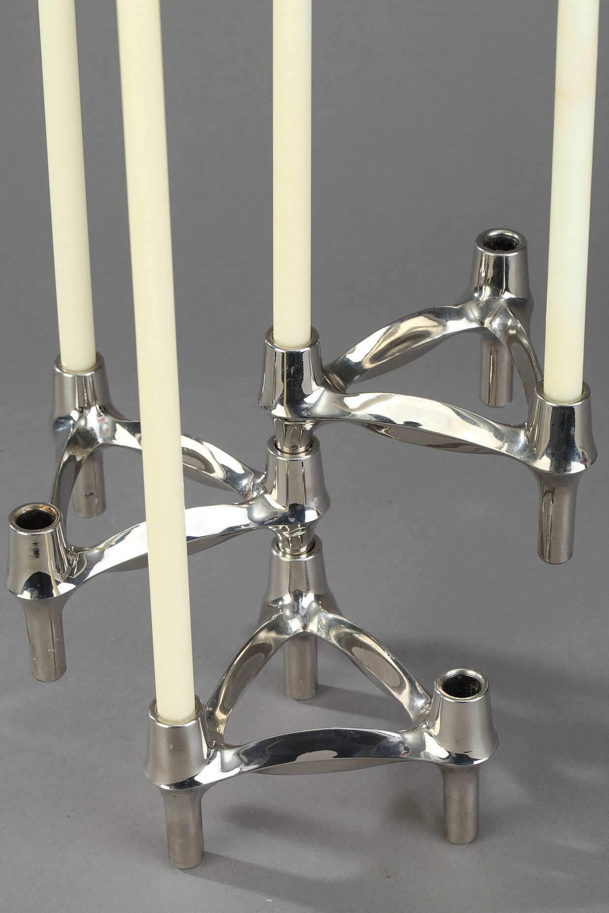 Three modular candle holders by BMF, Germany
