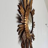 Italian Sunburst Mirror with Concave Mirror Glass