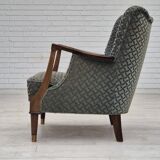 1960s, Danish armchair, original very good condition, furniture velour, beech wood,