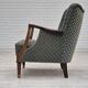 Années 1960, fauteuil danois, très bon état d'origine, meuble velours, bois de hêtre,