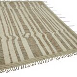 Hand-Knotted Tribal Unique 205 cm x 302 cm Beige Wool Carpet