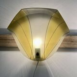 Yellow glass wall lamp Scandinavian design 1950.