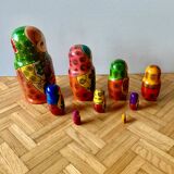 Matryoshka - Series of 9 vintage Russian dolls