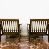 Pair of beige mid century armchairs b7522 by zenon bączyk, 1960's