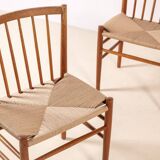 4x J80 Dining Chair by Jørgen Bækmark in Oak, 1967 FDB Møbler, Denmark