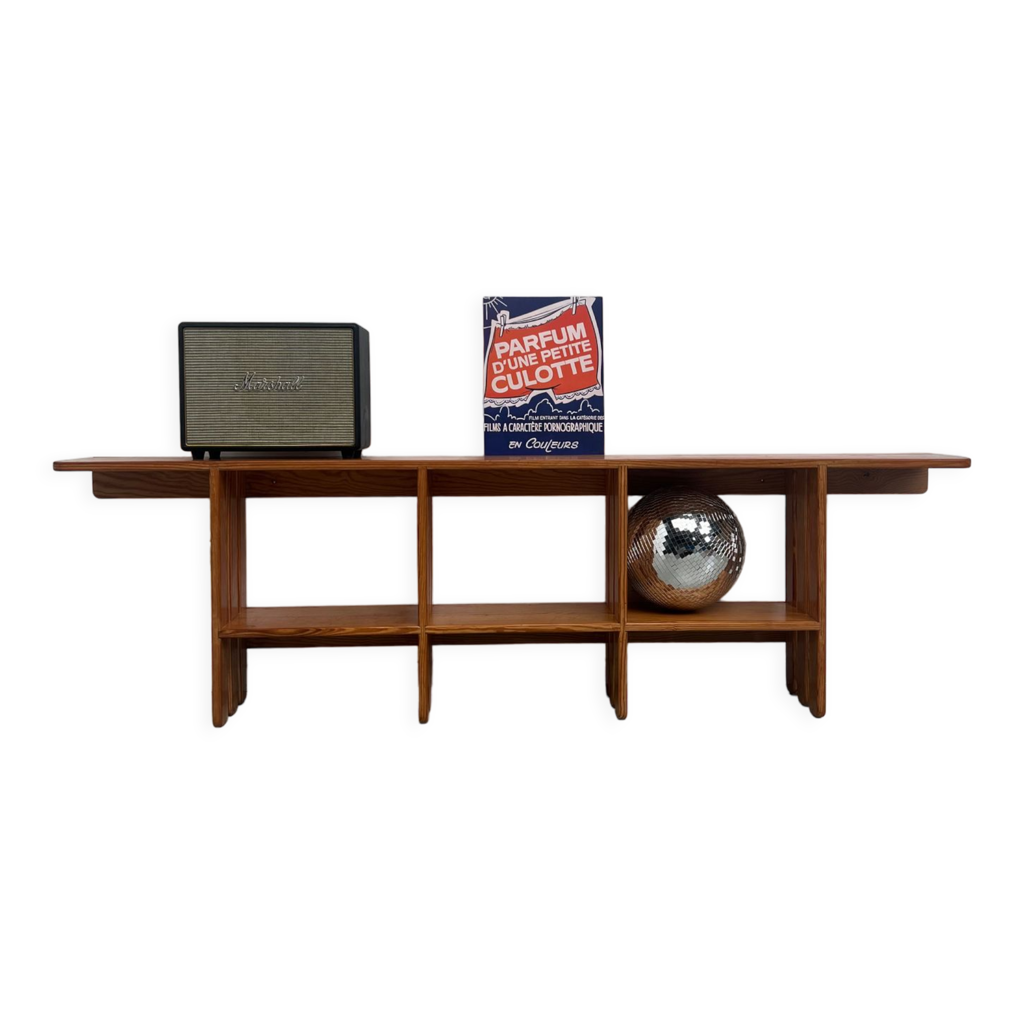 Pair of modernist pine wall shelves, circa 1970