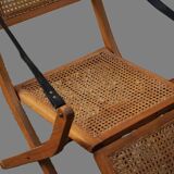 19th-century caned chaise longue in colonial style