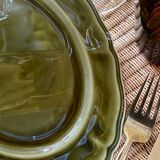 5 Lunéville Moss Green dessert plates.