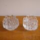 Pair of "polaris" glass candle holders by Goran Warff 1960