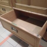 Former Parisian cabinet high in oak with pediment - 50s
