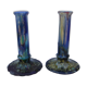 Pair of vintage ceramic candle holders marked Morvan