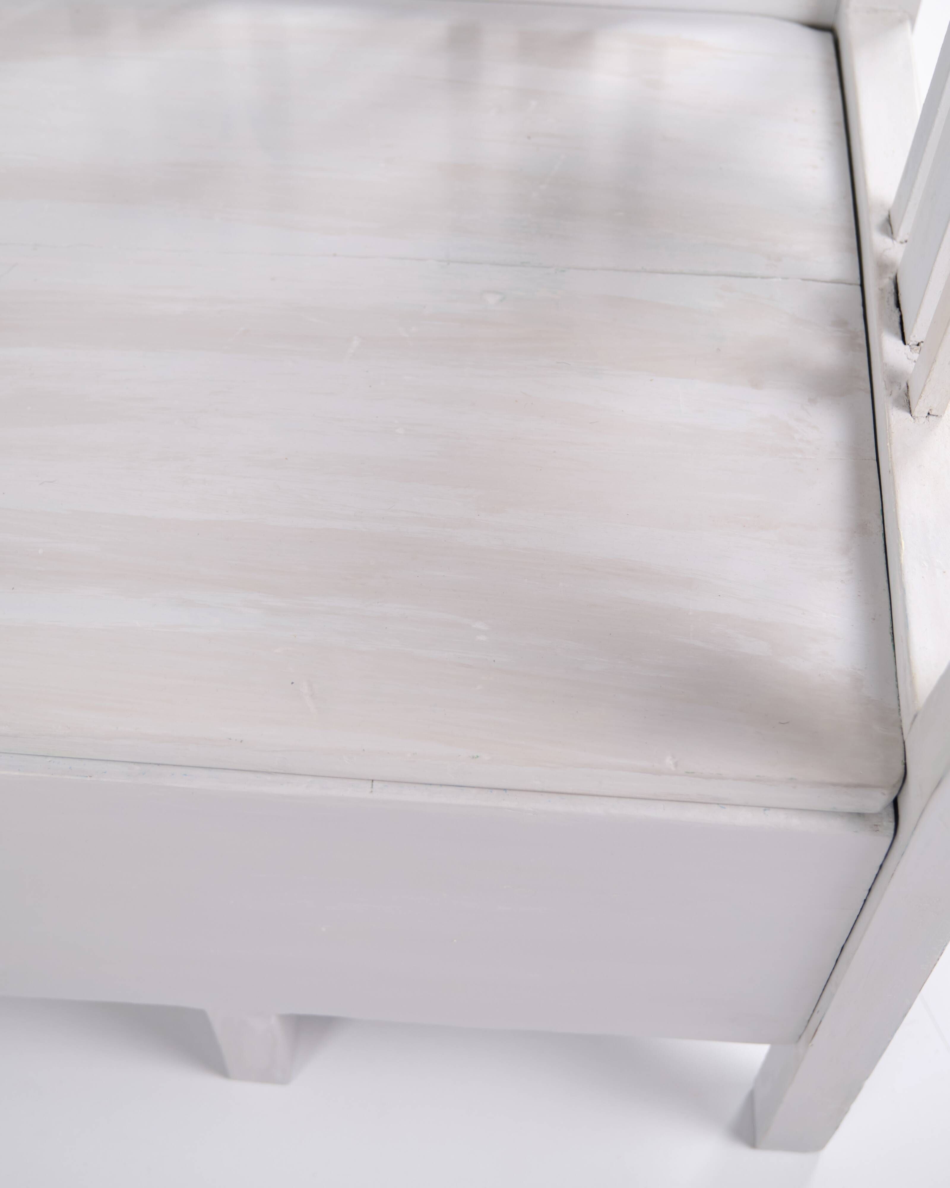 Swedish bench – grey painted – antique – painted pine – c. 1860s