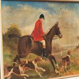 Oil painting signed Nubet "The Hunt"