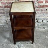 English mahogany side table / serving table with marble top 1900/1920
