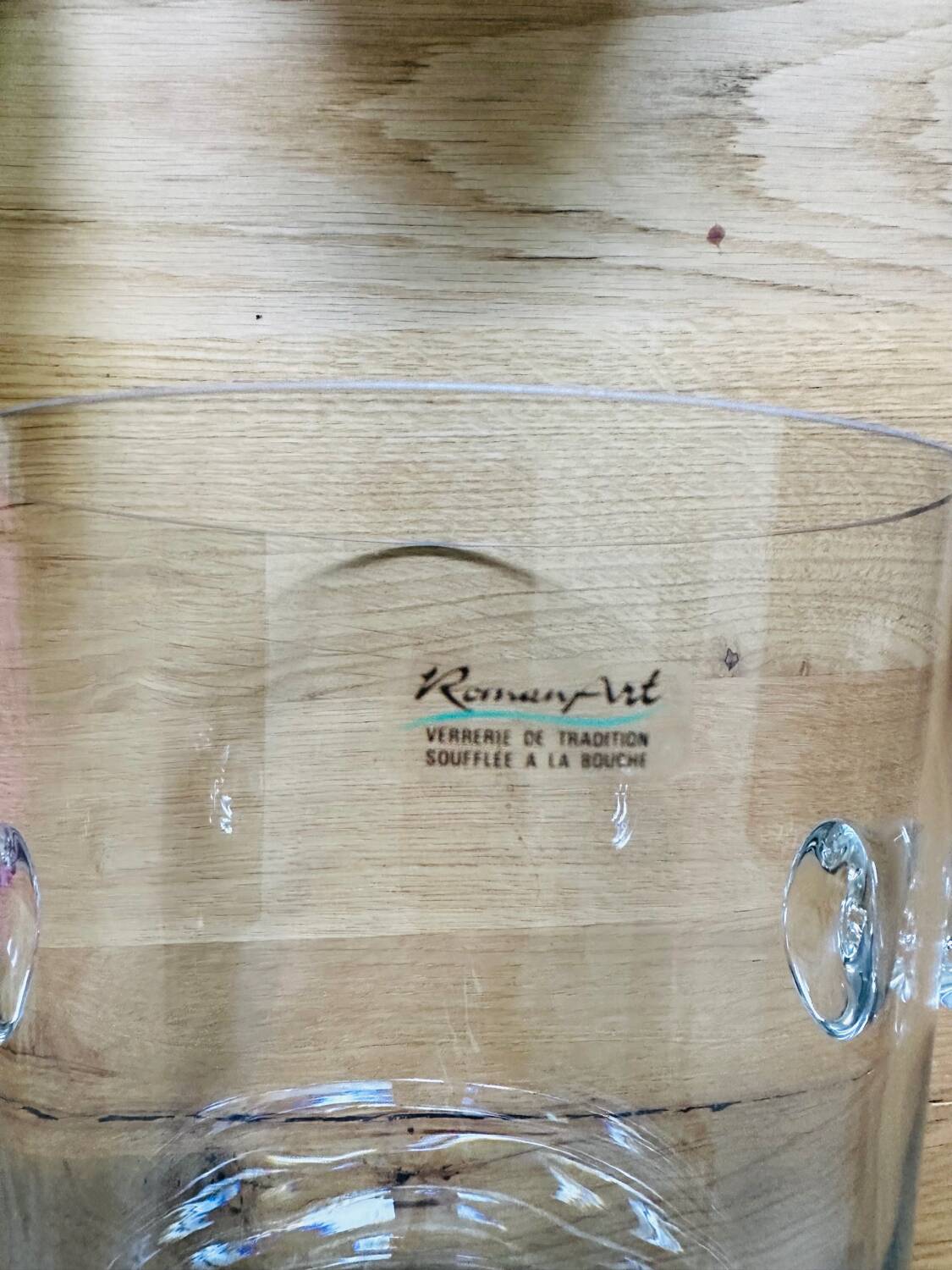 RomanArt champagne or ice bucket • blown glass