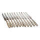 Set of 11 vintage knives, steel blades and silver handles