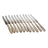 Lot de 11 couteaux vintage ,  lame acier et manche en argent