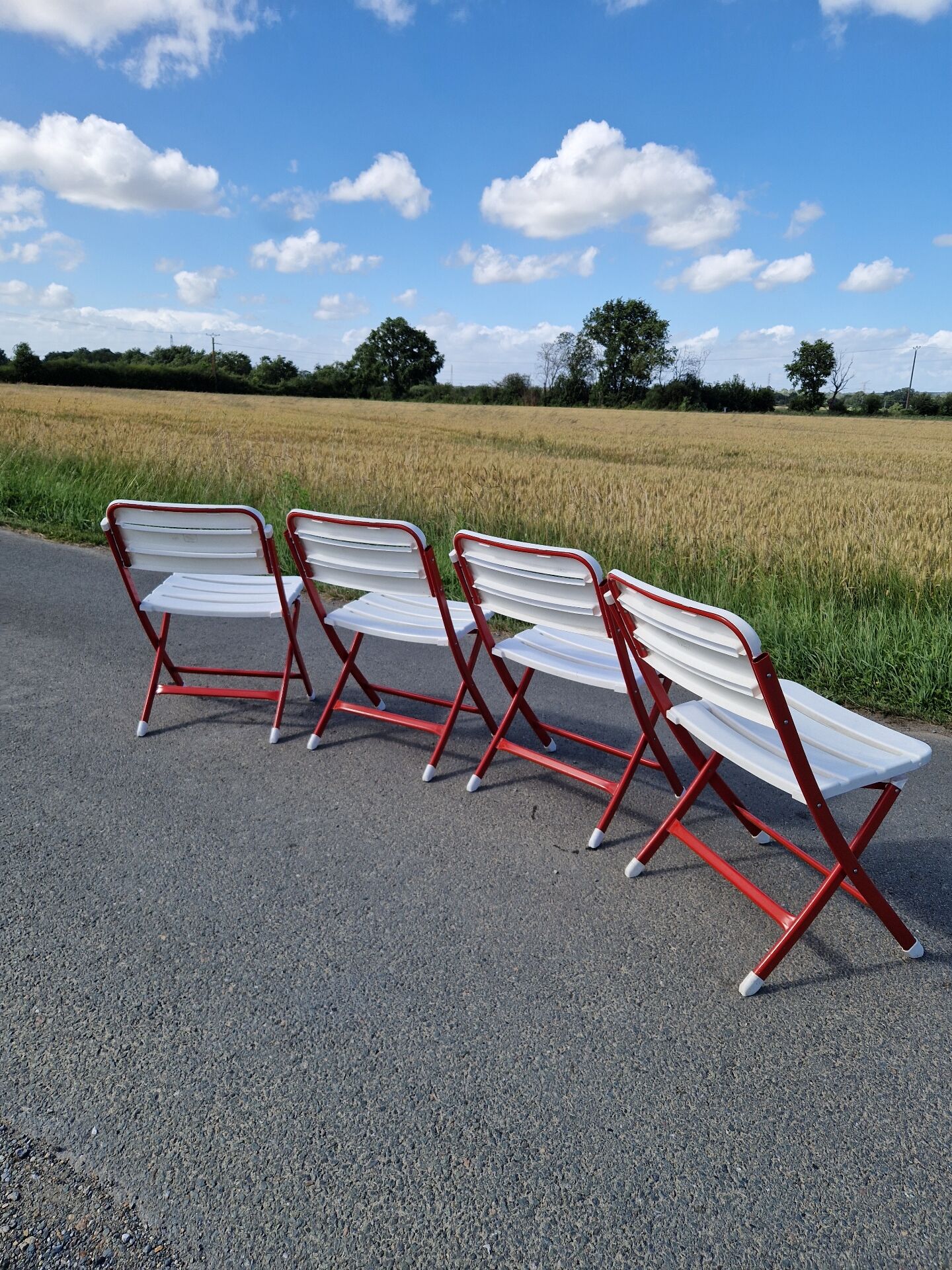 Lot de 4 chaises pliantes vintage
