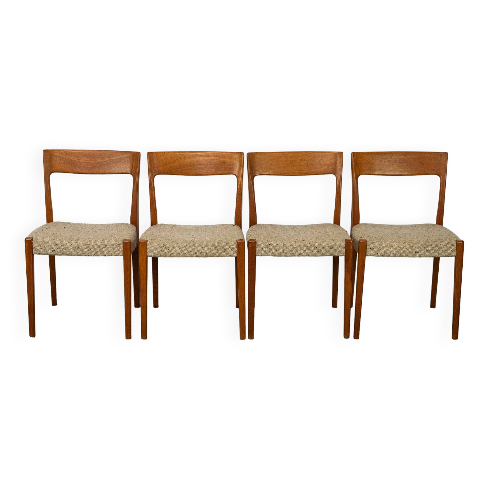 Set of 4 Teak and Wool Dining Chairs by Swegards, Sweden, 1960s