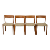Set of 4 Teak and Wool Dining Chairs by Swegards, Sweden, 1960s