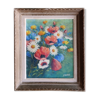 Painting bouquet of flowers