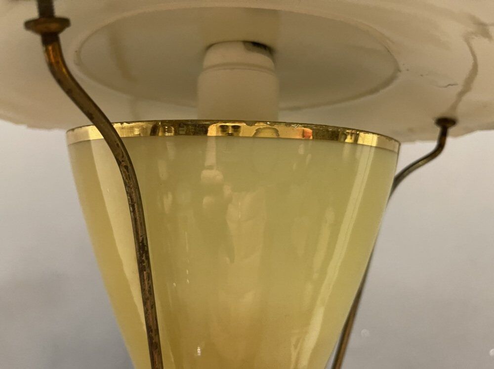 Vintage italian opaline glass lamp, 1950s