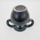Black and green ceramic vase