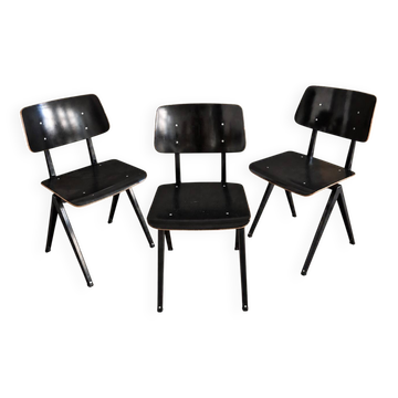 3 Galvanitas S16 Black chairs