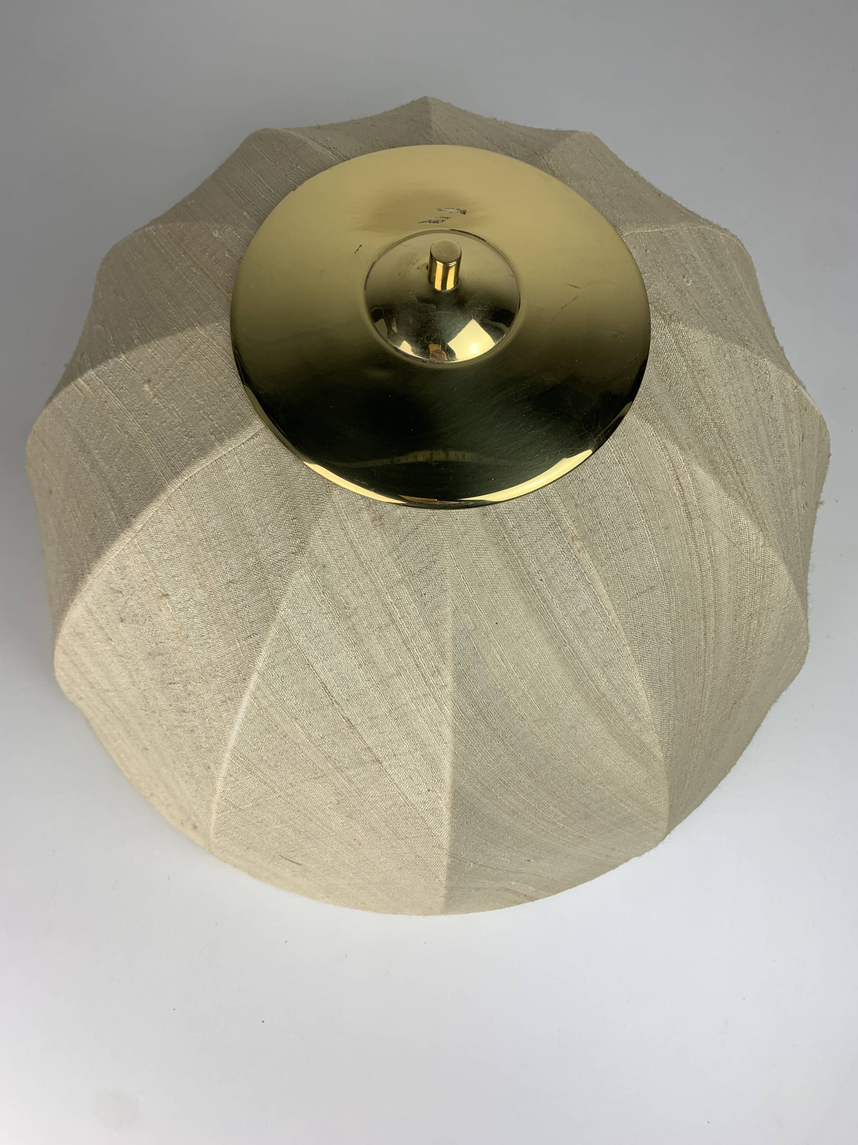 Large ( 65 cm ) midcentury brass space age mushroom table lamp, 1960s