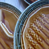Set of 5 asparagus plates with 1 Sarreguemines dish