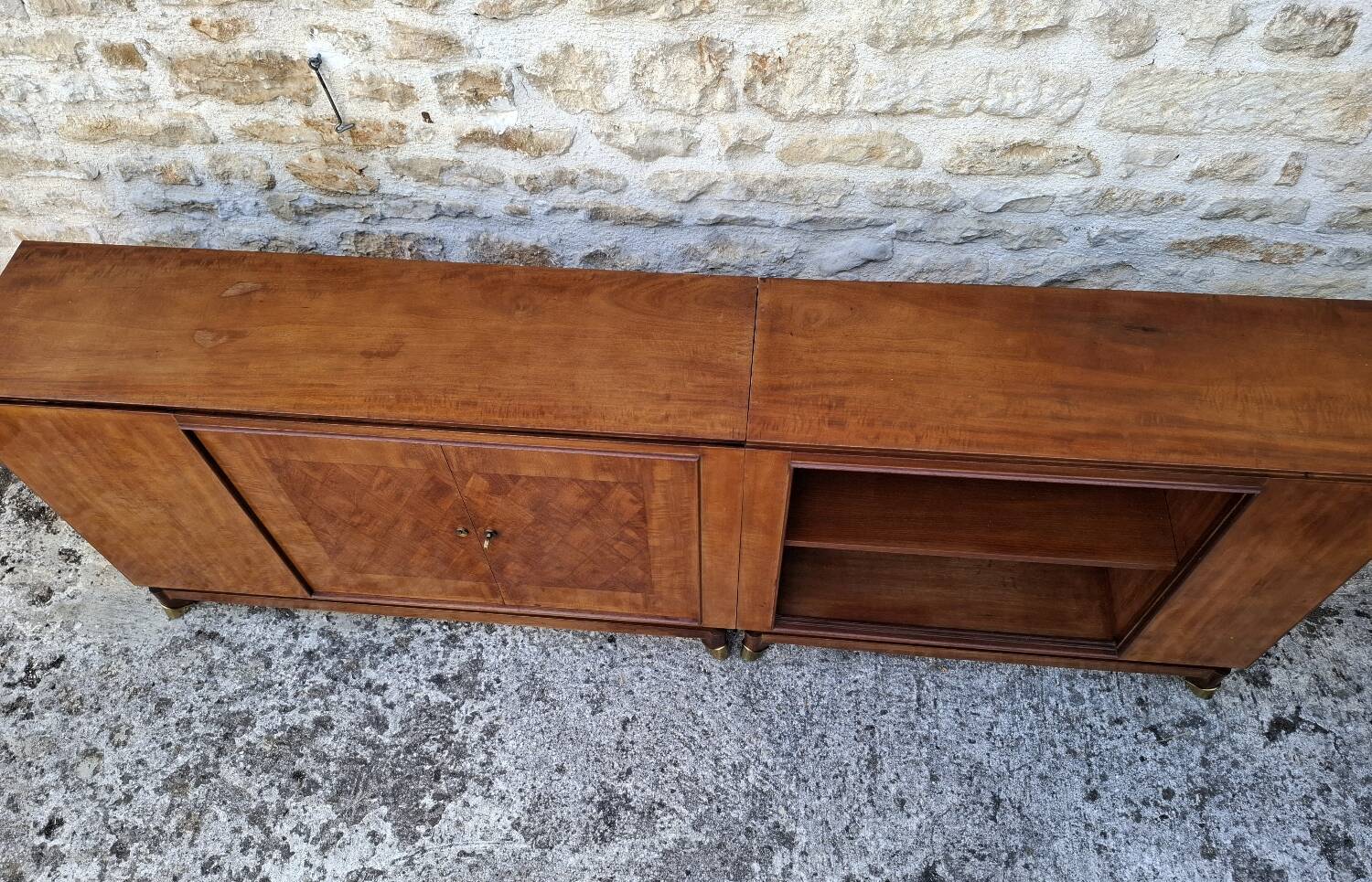 Mahogany glass sideboard, 1950