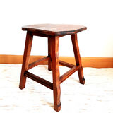 Brutalist wooden stool 1950
