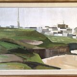 1961 Mid-Century Modern "Brittany" Vintage Expressionist Landscape Oil Painting, Framed