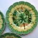 Lot of 3 Art Deco dessert plates in Sarreguemines dabbling: Vine